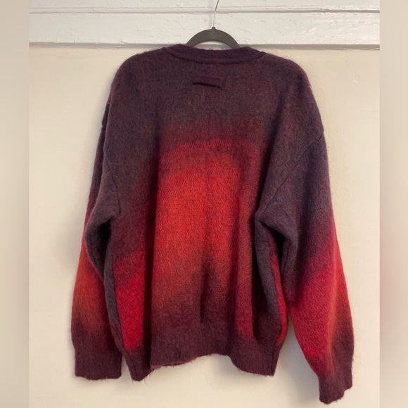 STEIN Burgundy Gradient Mohair Cardigan Purple Red Soft Oversized Sweater Medium - Picture 6 of 16